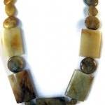 Necklace, Beaded Yellow Jade Gemstone Necklace..