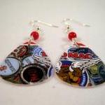 Earrings, Recycled Jewelry Made With Guitar Picks..