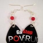 Earrings, Recycled Jewelry Made From Guitar Picks..