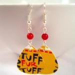 Earrings, Recycled Jewelry Made With A Guitar Pick..