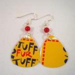 Earrings, Recycled Jewelry Made With A Guitar Pick..