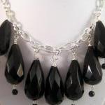Necklace, Black Obsidian Oversized Statement..