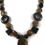Necklace, Tigers Eye Gemstones And Black Onyx..