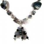 Necklace, Botswana Agate Gemstones With Wire..