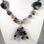 Necklace, Botswana Agate Gemstones With Wire..