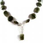 Necklace, Green Jade Gemstone Necklace With Jade..