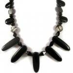 Necklace, Zebra Jasper Gemstones And Black Onyx..