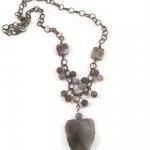 Necklace, Botswana Agate Gemstone Pendant Necklace..