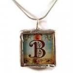 Necklace, Bohemian Shabby Chic Letter B Soldered..