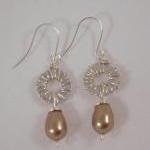 Earrings, Swarovski Brass Crystal Pearl Earrings,..